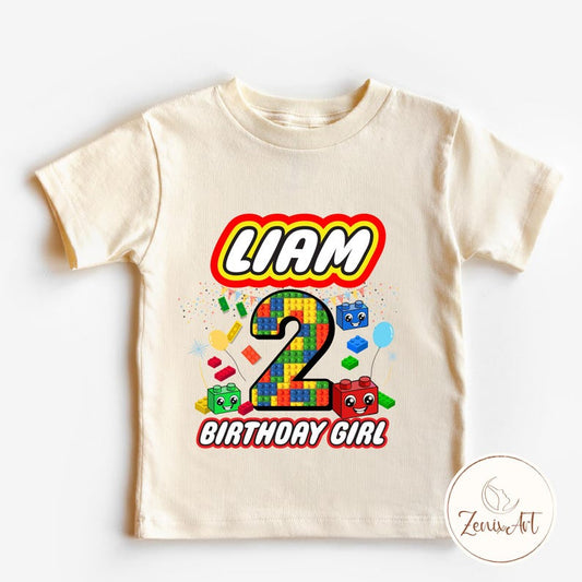 Building Block Birthday Boy Girl Shirt,Custom Birthday Buiding Shirt,Building Block Themed,Brick Birthday Shirt,Little Builder Kid Gift